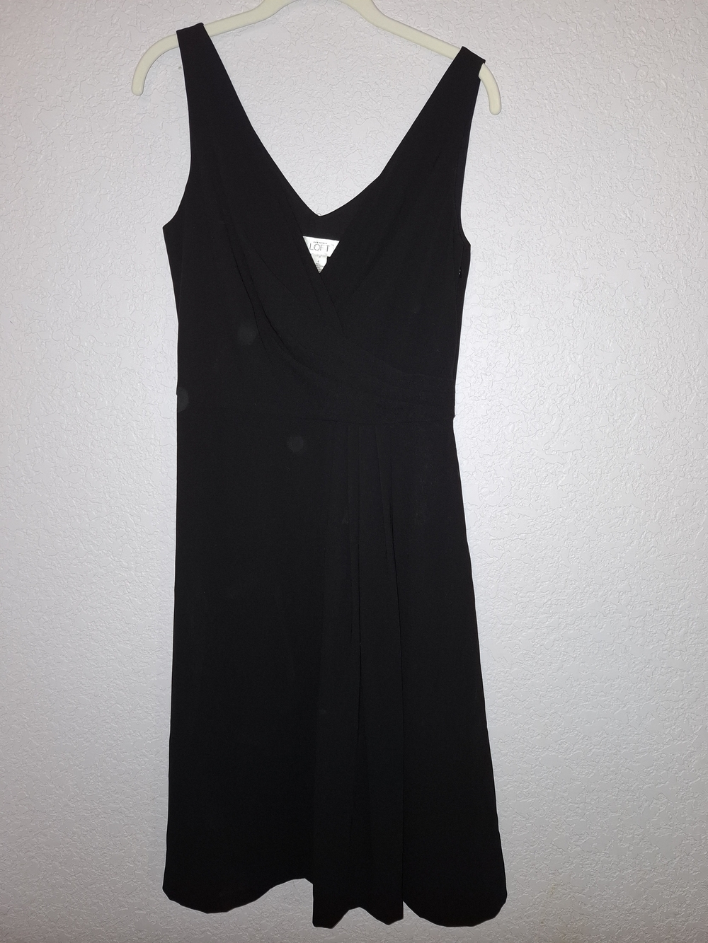 LOFT Black V-Neck Midi Dress